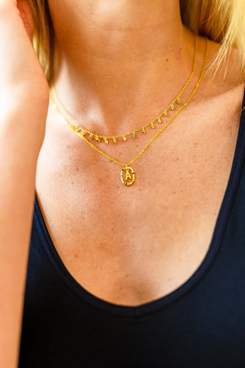 Mi Amor Gold Dipped Initial Necklace Womens