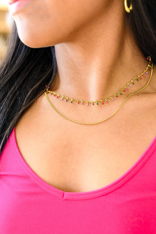 Colorful Palette Layered Necklace Womens