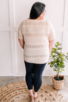 Crochet Detail Sweater Knit Top In Sand
