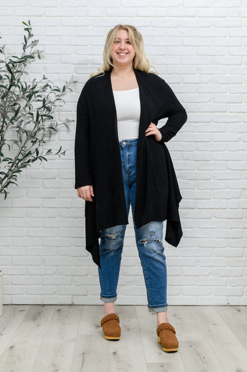 Ever Soft Cascade Cardigan With Pockets In Black Womens