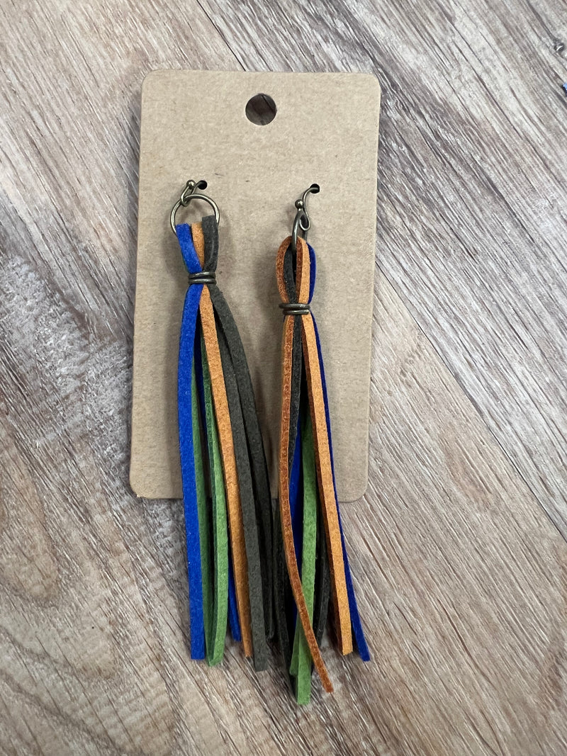 Tassel Earrings - Orange/Brown/Blue/Green