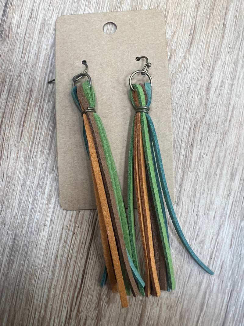 Tassel Earrings - Brown/Green/Blue/Orange