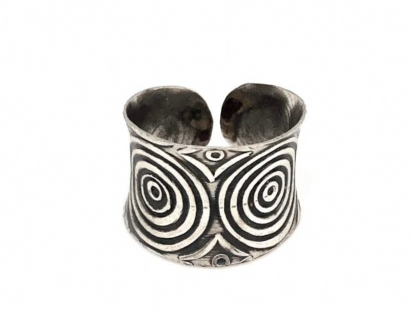 Antique Silver Plated Ring - swirl