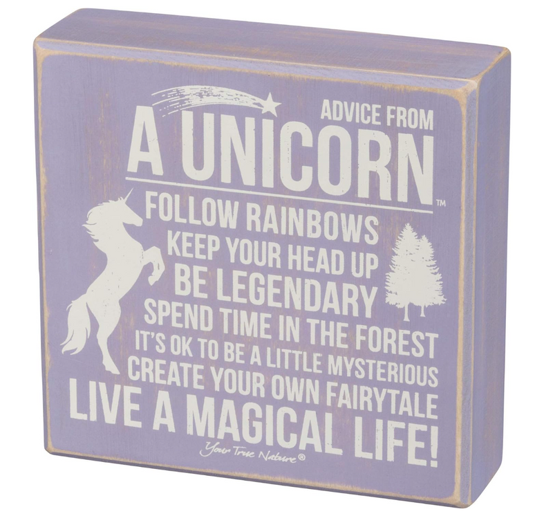 Classic Box Sign, Advice from A Unicorn