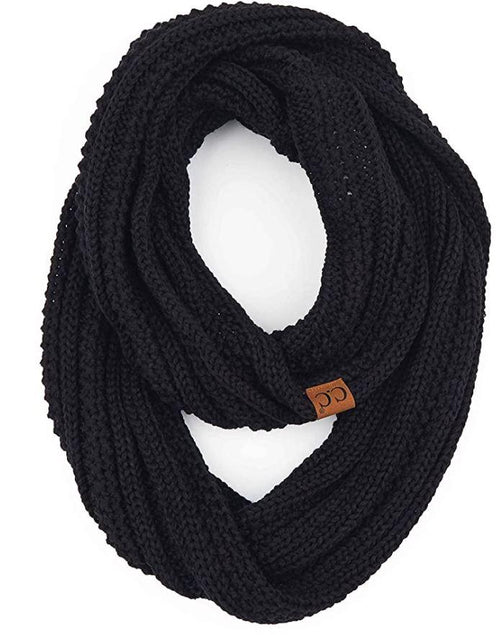 C.c Exclusives Solid Ribbed Infinity Scarf - Black