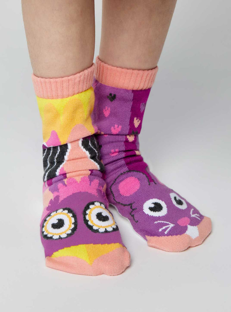 Pals Socks - Owl & Mouse Mismatched Kids Socks