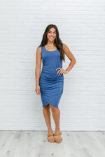 Blue Wrap Dress Womens