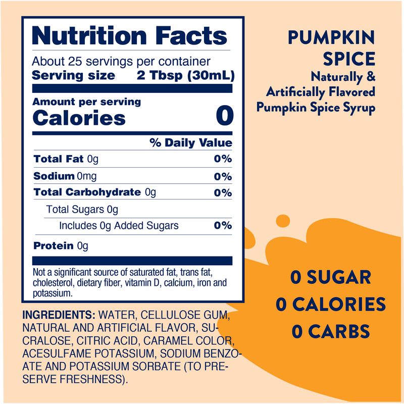 Jordan's Skinny Mixes - Sugar Free Pumpkin Spice Syrup