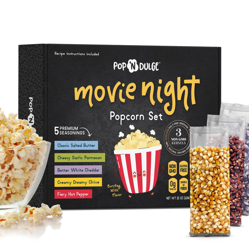 Pop 'N Dulge - Movie Night Gift Basket Popcorn Gift Set