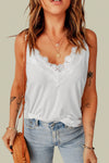 Lace Trim V-Neck Cami Top**