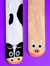 Pals Socks - Cow and Pig Cute Mismatched Socks for Adults