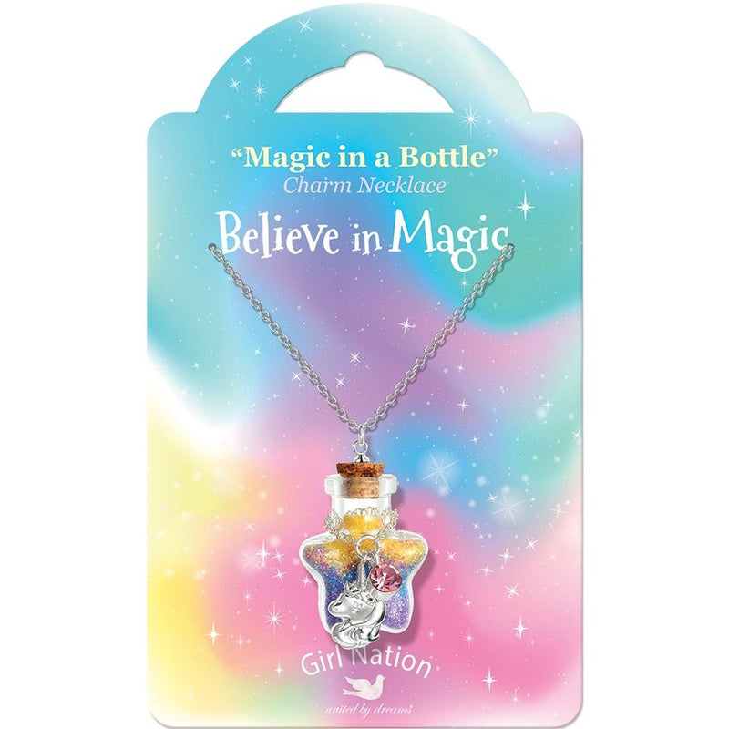 Magic In A Bottle Charm Necklace- Unicorn