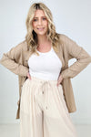 Easel Twisted Tunic Solid Button Down Shirt Tops