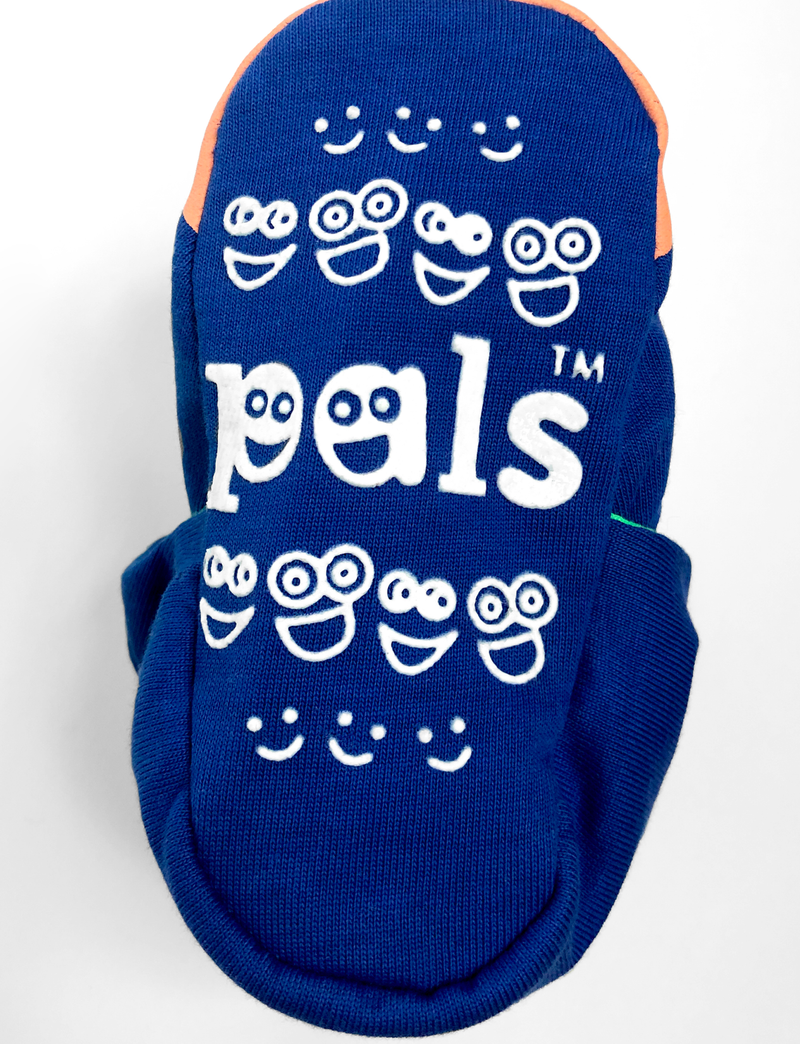 Pals Socks - T-Rex & Triceratops Dinosaurs Non-Slip Baby Booties: 12-18 Months
