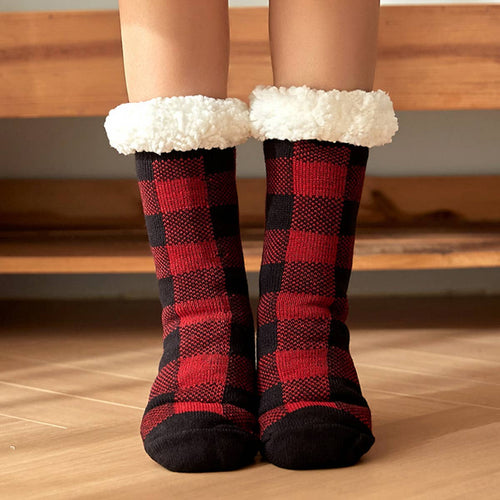 Buffalo Plaid Sherpa Socks