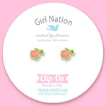 Girl Nation - CLIP ON Cutie Earrings- Turtle-y Awesome