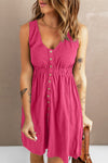 Sleeveless Button Down Mini Dress Very Pink / S