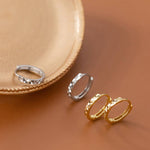 Dainty Geometric Huggie Hoop Earrings in 925 Sterling Silver: Silver / 1.4 cm