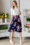 Floral Wrap Ruffled Skirt in Ivory