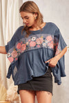 Floral Embroidered Poncho Top