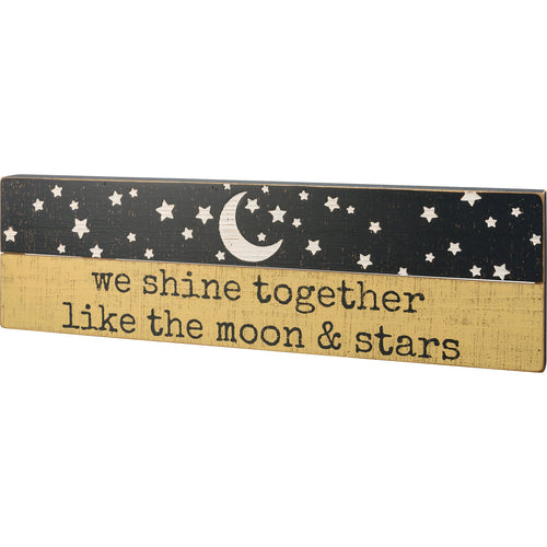 Together Like The Moon & Stars Slat Box Sign