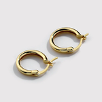 Simple Minimalist Hoop Earrings in 925 Sterling Silver: Silver / L