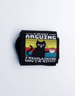 Men's I'm Not Arguing I'm Explaining Funny Cat Crew Socks