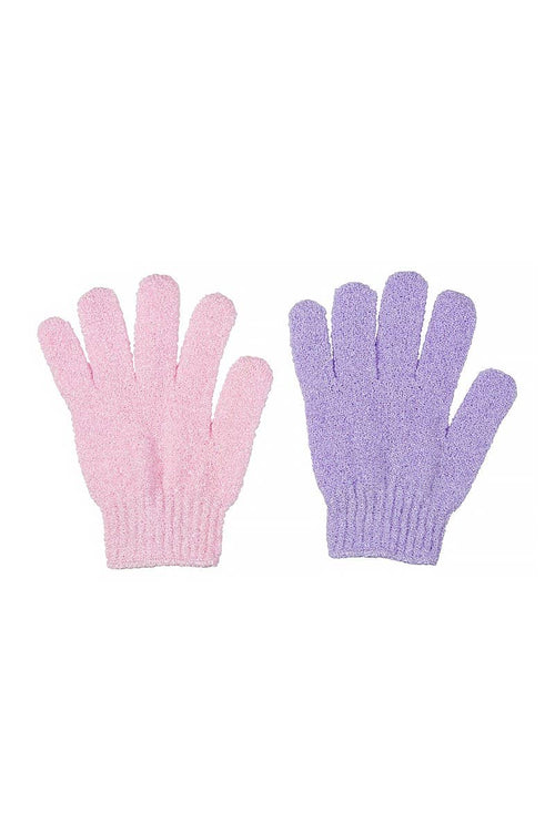 Pink & Lavender Exfoliating Bath Gloves Set