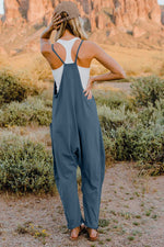 V-Neck Sleeveless Jumpsuit with Pockets**