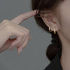 Dainty Geometric Huggie Hoop Earrings in 925 Sterling Silver: Silver / 1.4 cm