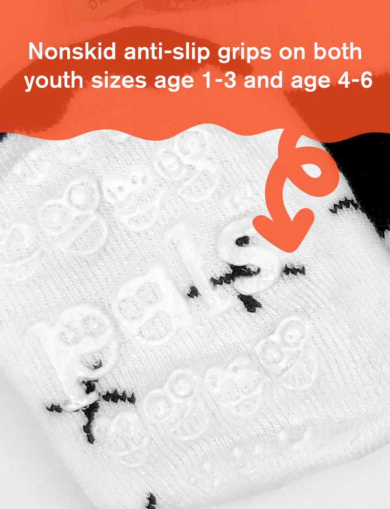 Pals Socks - Ghost & Skeleton GLOW IN THE DARK Kids Halloween Grip Socks