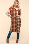 Flannel Plaid Oversized Shacket with Pockets