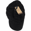 C.C Beanie - Ribbed Knit Hat with Brim: Black