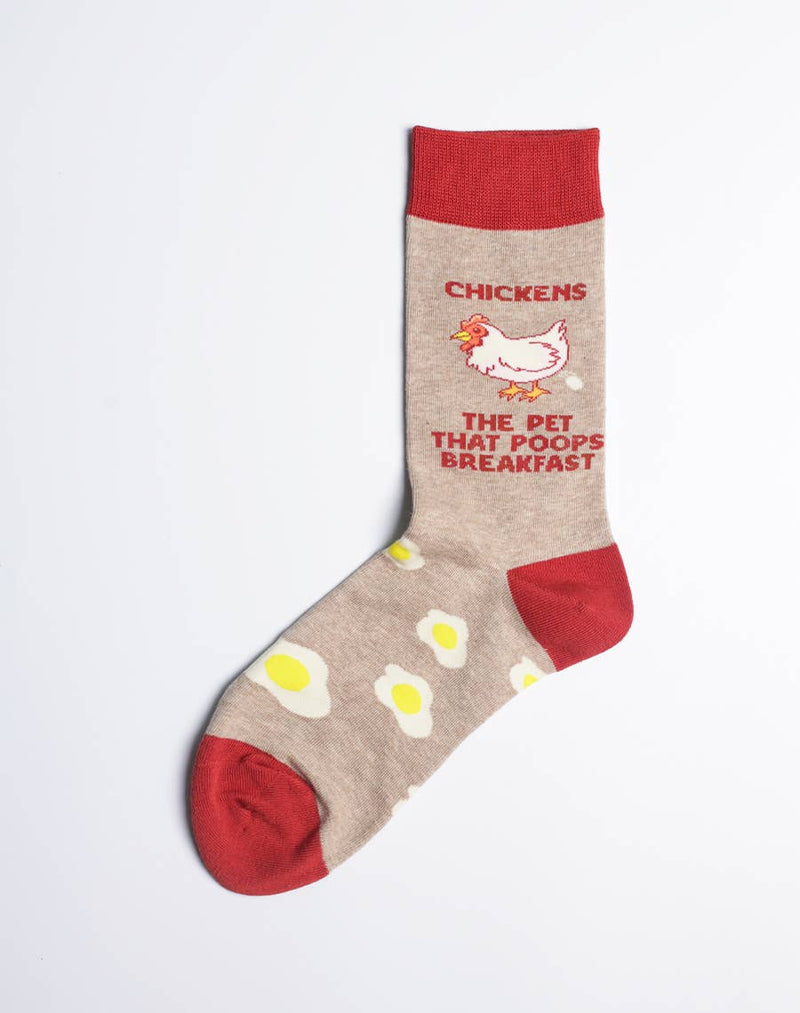 Women's Chickens The Pet That Poops Breakfast Crew Socks