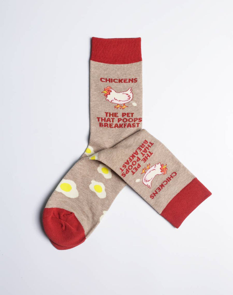 Women's Chickens The Pet That Poops Breakfast Crew Socks