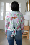 Thinking On It Open Back Floral Top Womens