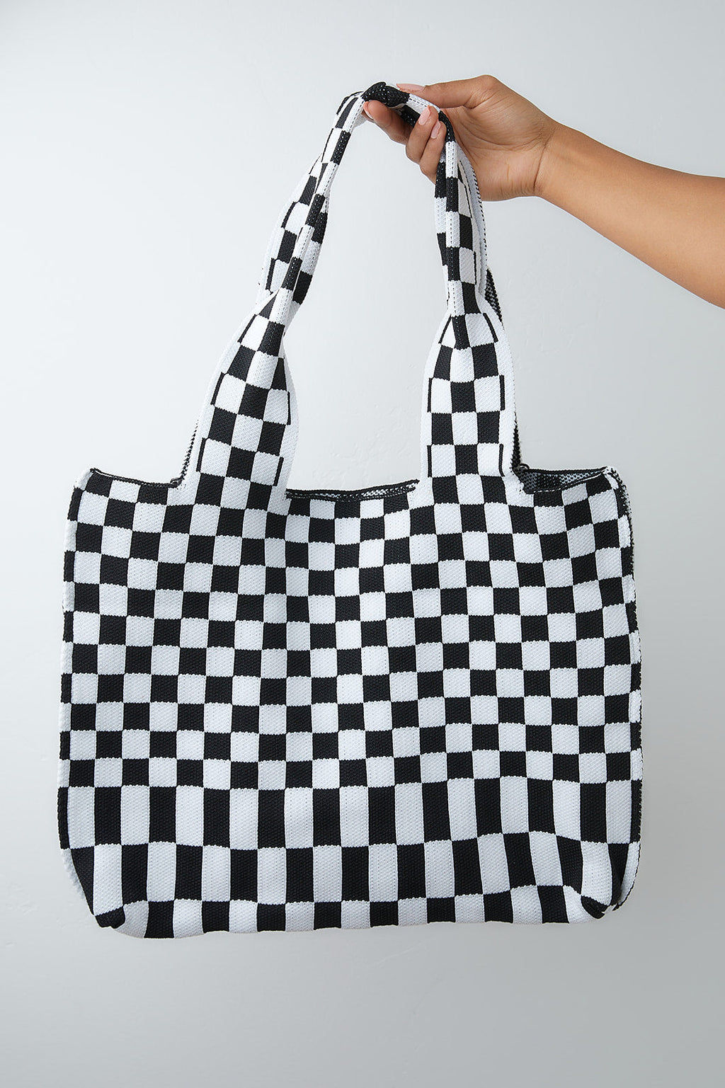 Checkerboard Lazy Wind Big Bag in Lilac & Yellow