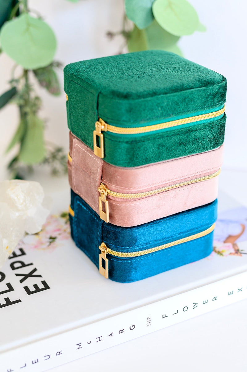 Kept And Carried Velvet Jewlery Box In Teal Womens
