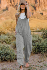 V-Neck Sleeveless Jumpsuit with Pockets**