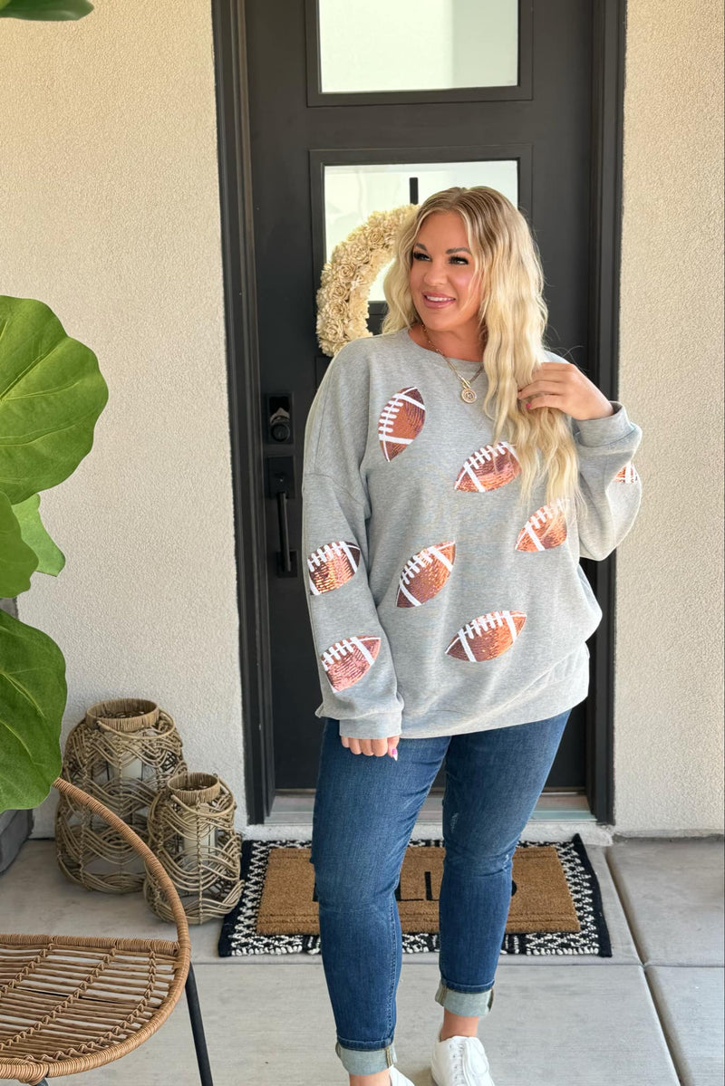 Game Day Sequin Football Pullover