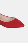 Pointy Toe Slip On Flat Loafers in Red