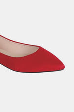 Pointy Toe Slip On Flat Loafers in Red