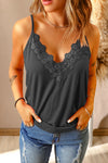 Lace Trim V-Neck Cami Top**