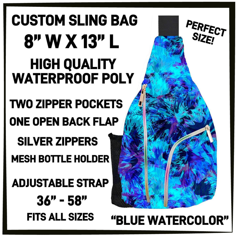 Sling Bag - Blue Watercolor