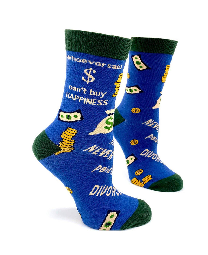 Fabdaz - Whoever Said Money Cant Buy Happiness Has Never Paid For A Divorce Womens Crew Socks
