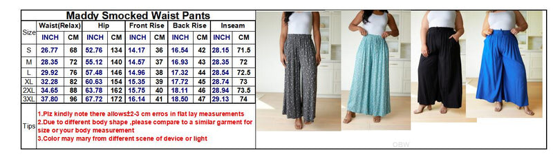 Preorder: Smocked Waist Pants In Assorted Prints Womens