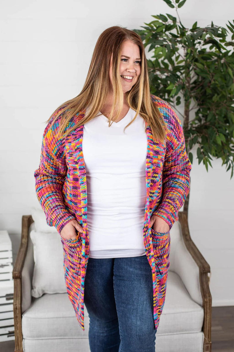 Janet Long Cardigan - Rainbow Mix