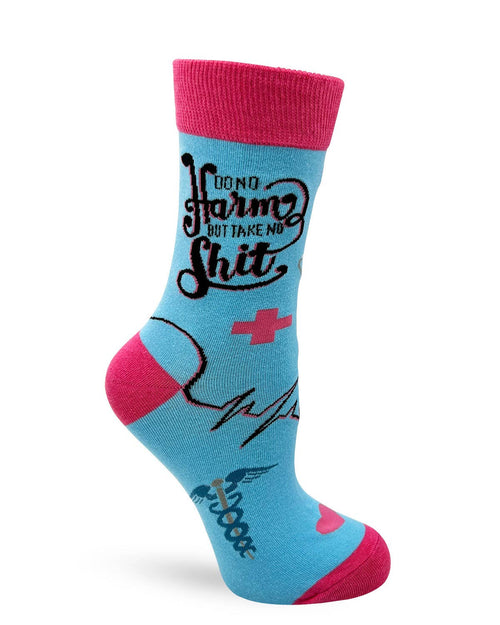 Fabdaz - Do No Harm But Take No Shit Women's Crew Socks