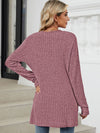 Pocketed Open Front Long Sleeve Cardigan