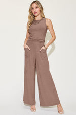 Ribbed Tank and Wide Leg Pants Set*